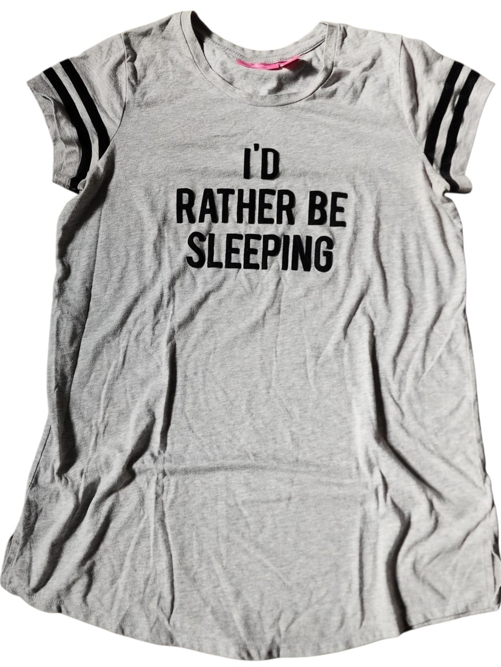 Isaac Mizrahi Light Gray Sleep Tee with Black Lettering